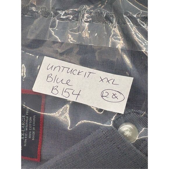 Untuckit Button Up Shirt Men Size XXL Blue Non Iron Long Sleeve - Picture 11 of 11